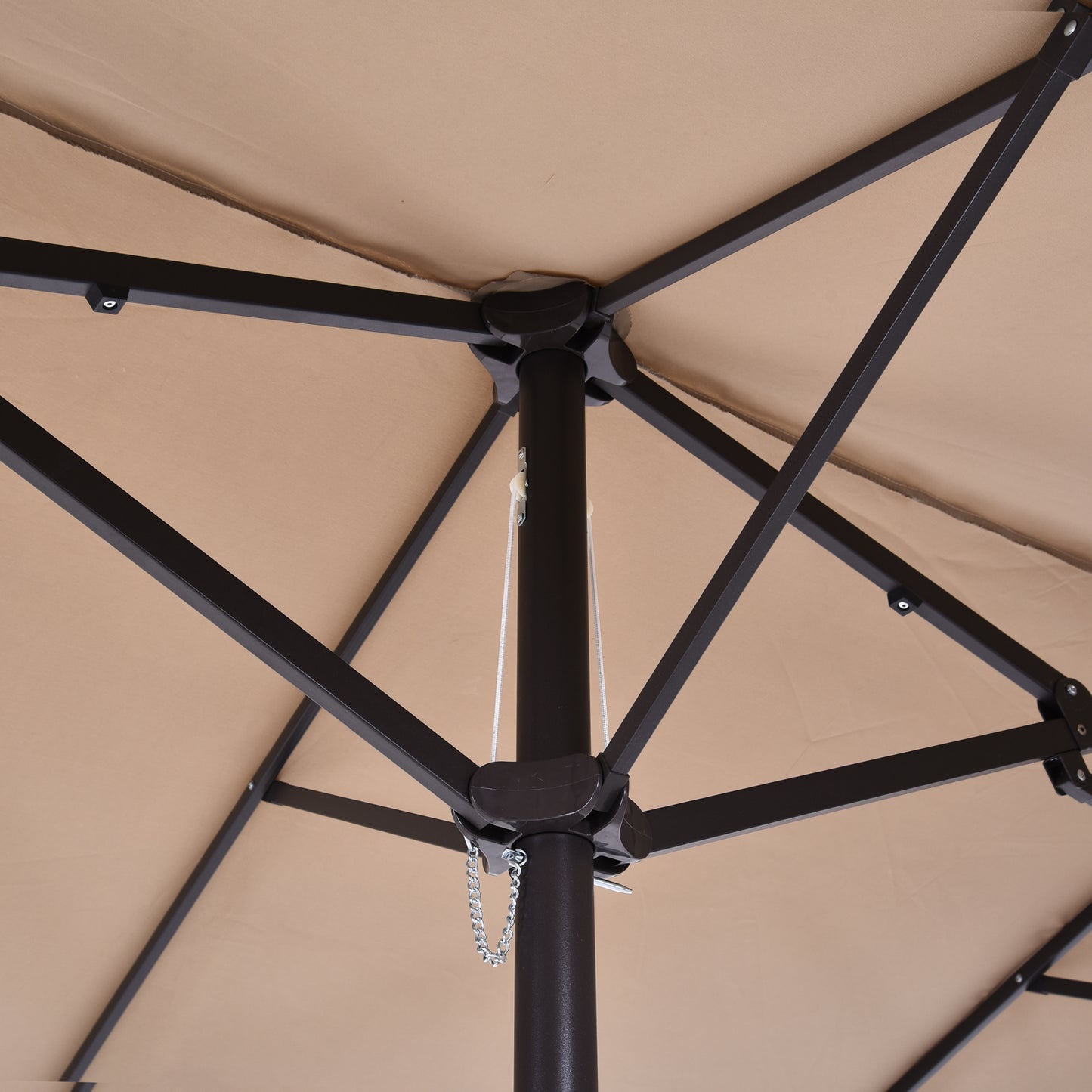 4.6m Double-Sided Patio Parasol Sun Umbrella-Tan