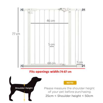 Adjustable Safety Gate w/ One Extensions, Four Adjustable Screws, White