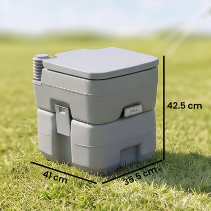 Portable Camping Toilet, 20L Flushable Porta Potty Portaloo with 2 Detachable Tanks