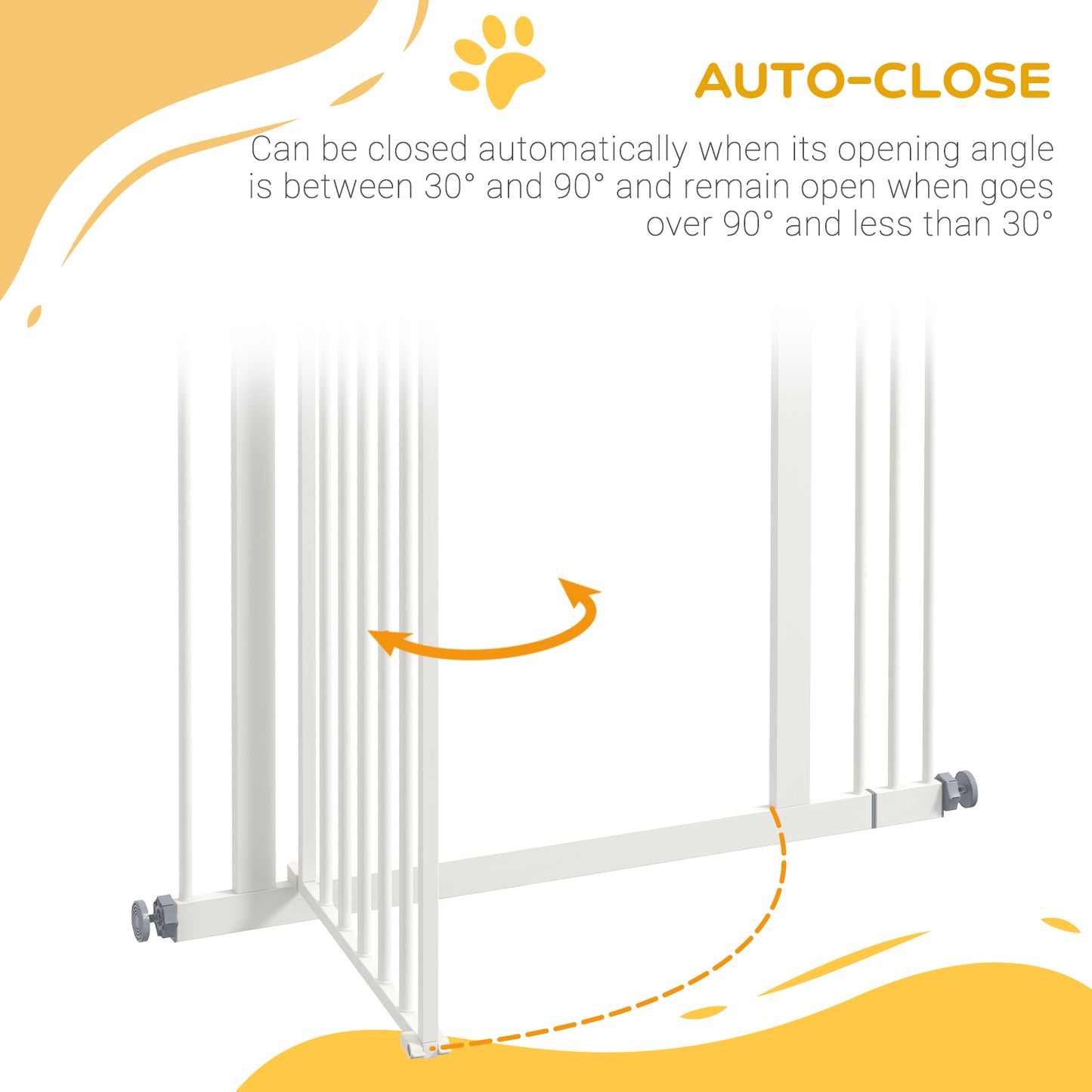 Metal Pet Safety Gate Dog Gate Folding Fence 74-87cm, White