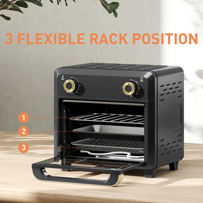 10L Air Fryer Oven, Mini Oven, Oil Free Cooking, Grill, Roast, Bake, with Adjustable Temperature, Timer, Dishwasher Safe