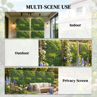Artificial Plant Wall Panel, 100x100 cm Artificial Grass Backdrop Wall, Green