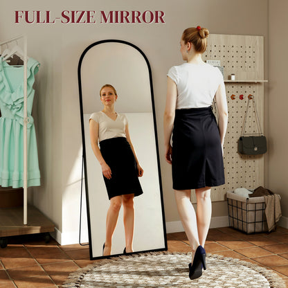 165cm Aluminium Frame Standing Mirror - Black