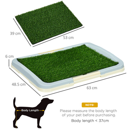Puppy Training Pad, Indoor Portable Puppy Pad, with Artificial Grass, Grid, Panel, Tray, 63 x 48.5cm