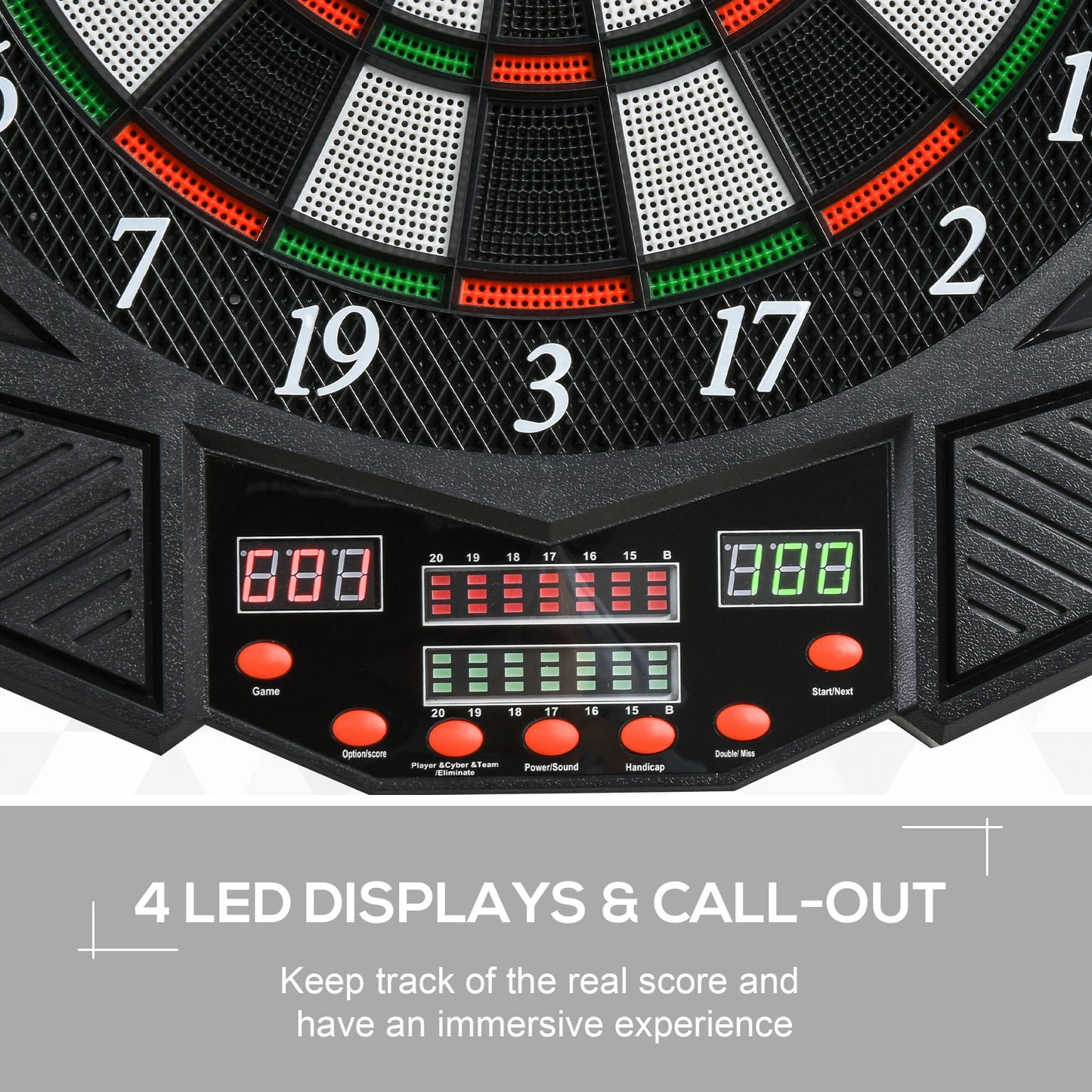 Dart Board Set, Electronic Dartboard with LED Digital Score Display, Soft Tip Darts, 27 Games, Speaker Sound