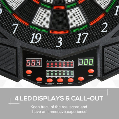 Dart Board Set, Electronic Dartboard with LED Digital Score Display, Soft Tip Darts, 27 Games, Speaker Sound