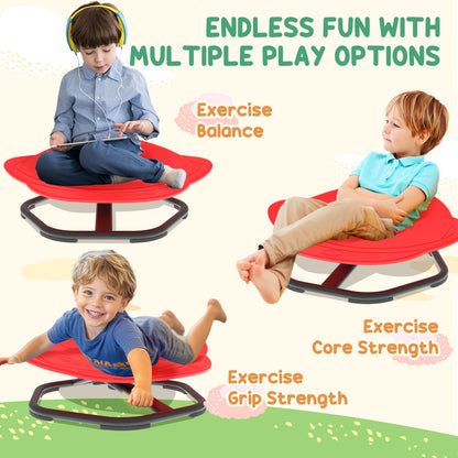 Planet-Shaped-kids Swivel Chair, Sensory Spinning Chair for Balance, Coordination Training, Red