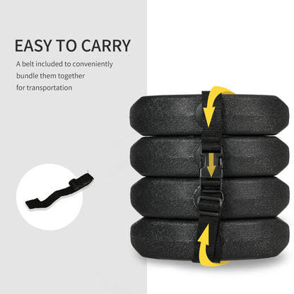 Total 12KG Gazebo Weights Set of 4, Weights for Gazebo Legs with Reinforce Pins and Carry Belt, for Canopies Tents