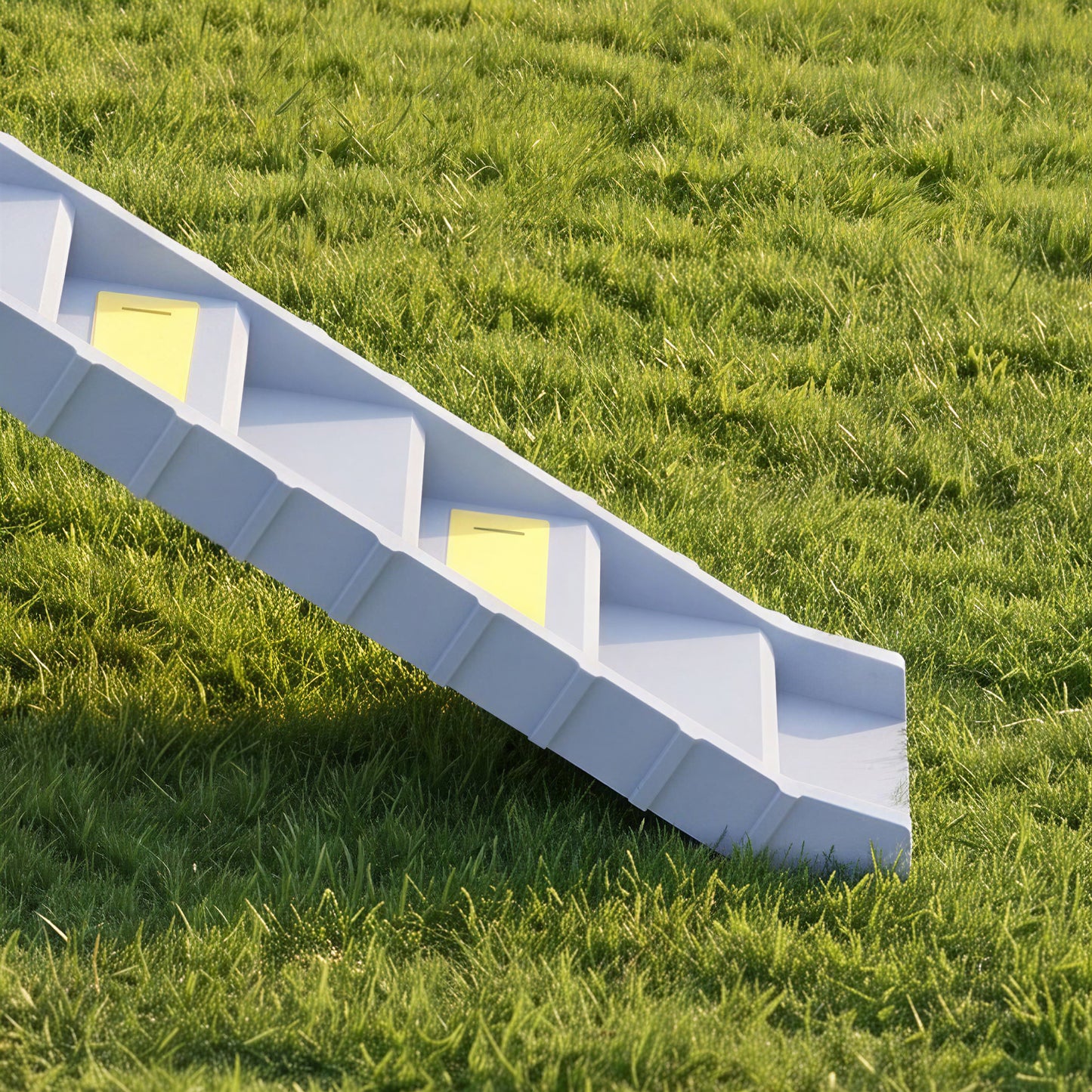 Dog Car Ramp with Anti-Slip Steps, 10-Steps Pet Stairs for Pets to Access Cars and High Beds, Grey