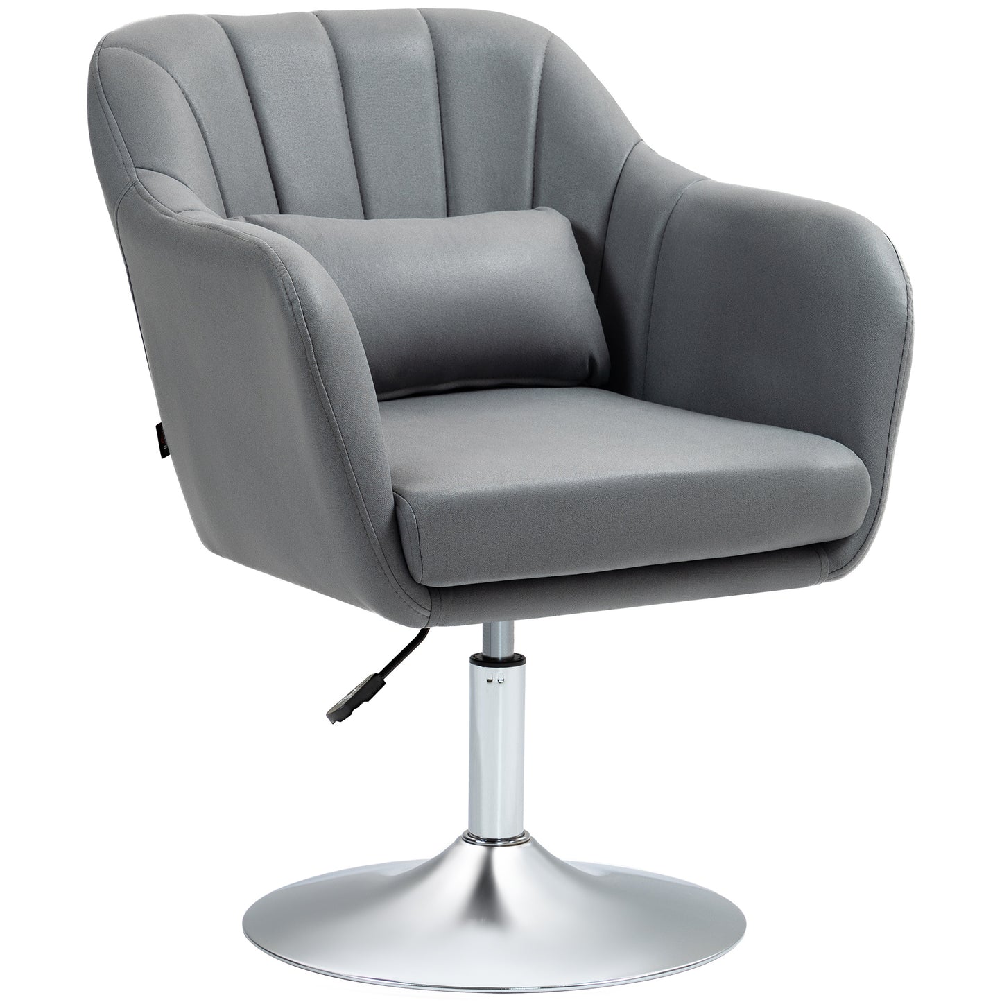 Swivel Accent Chair, Microfiber Cloth Tub Vanity Chair, Modern Armchair with Adjustable Height and Lumbar Support for Living