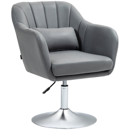 Swivel Accent Chair, Microfiber Cloth Tub Vanity Chair, Modern Armchair with Adjustable Height and Lumbar Support for Living