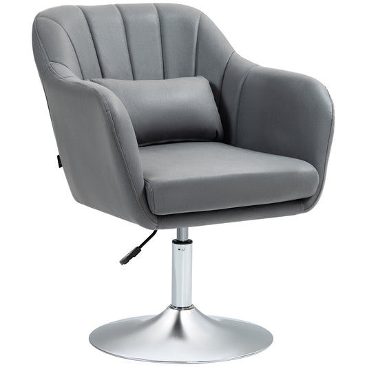 Swivel Accent Chair, Microfiber Cloth Tub Vanity Chair, Modern Armchair with Adjustable Height and Lumbar Support for Living