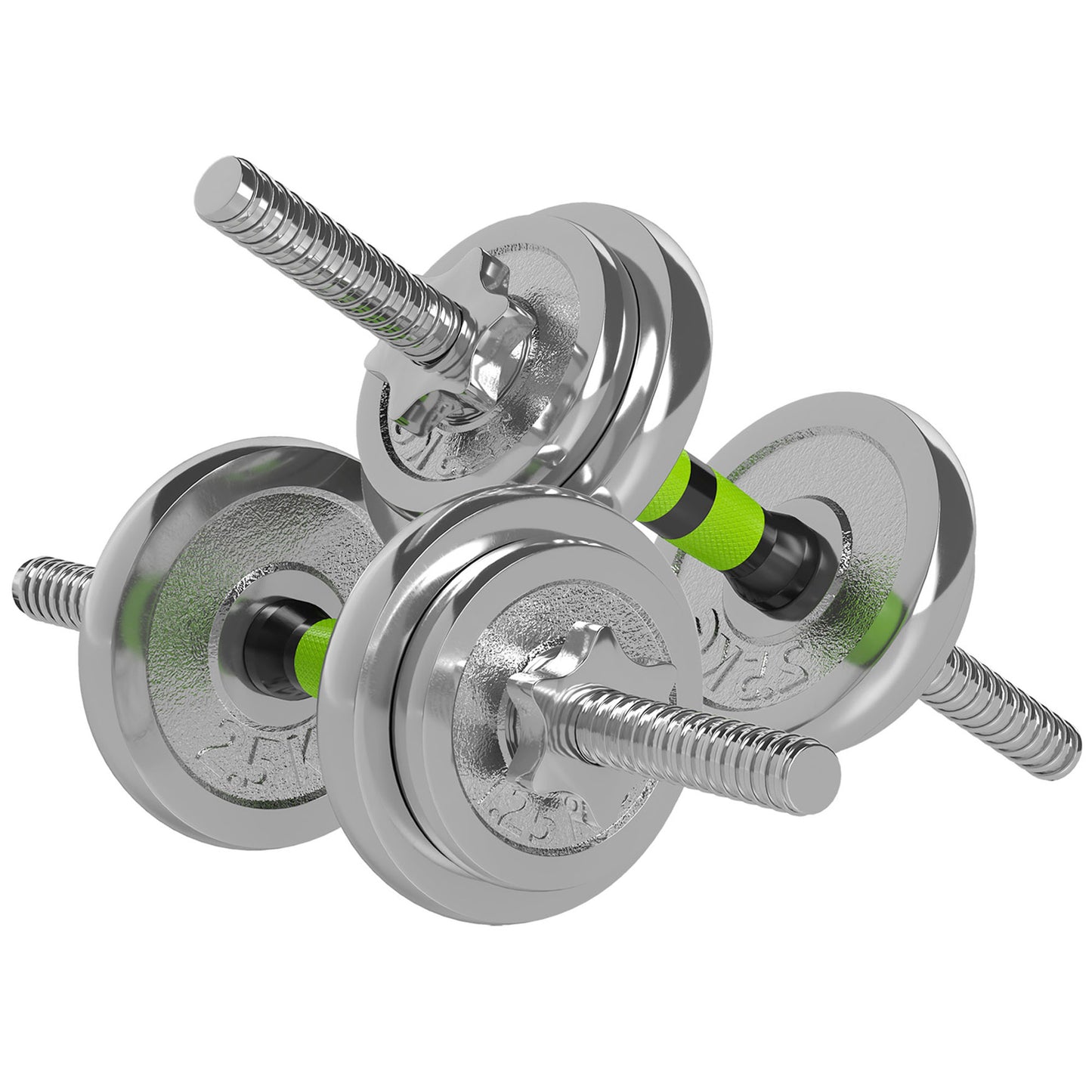 20kg 2-in-1 Barbell and Dumbbell Set, with Non-Slip Handle, for Weight Lifting, Training Home Gym