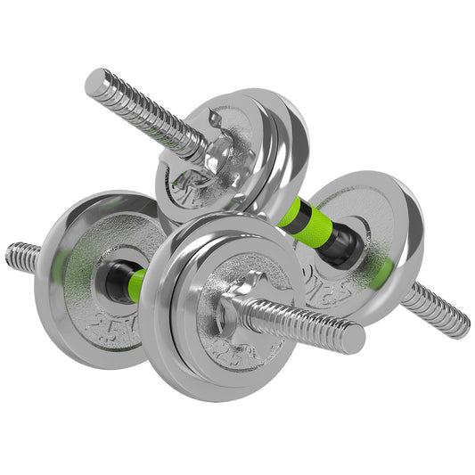 20kg 2-in-1 Barbell and Dumbbell Set, with Non-Slip Handle, for Weight Lifting, Training Home Gym