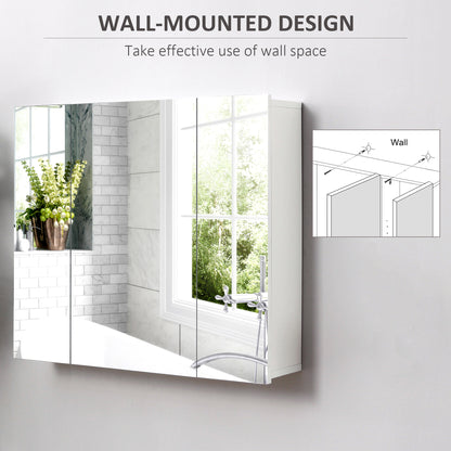 Wall Mounted Mirror Cabinet - White