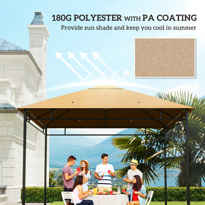 3 x 3 m Gazebo Canopy Replacement Cover, Garden Gazebo Roof Replacement with Drain Holes, TOP COVER ONLY, Beige