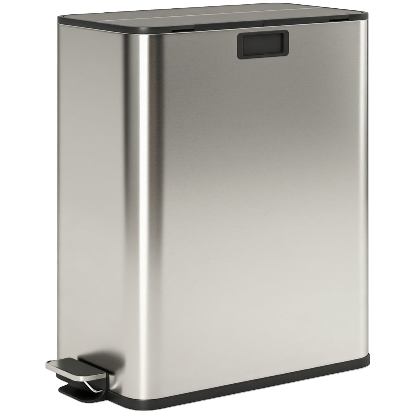 Dual Kitchen Bin with Soft-Close Butterfly Lid, 2 x 28L Stainless Steel Pedal Bin with Removable Inner Buckets