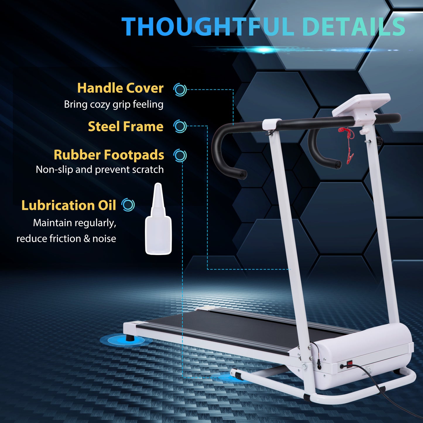 Folding Treadmill with Incline, Walking Pad Treadmill for Home, 1-10km/h Under Desk Running Machine