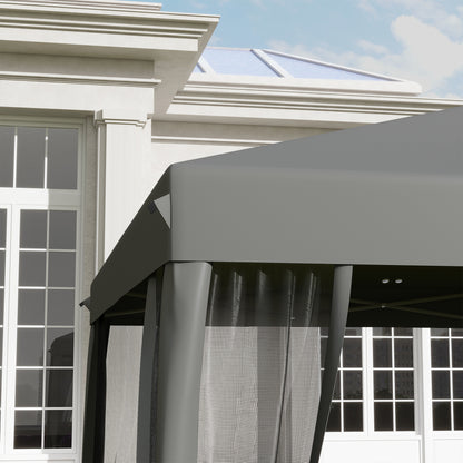 3 x 3 m Pop Up Gazebo, 420D Garden Tent Canopy with Removable Mesh Sidewall Netting, Carry Bag for Garden Patio Outdoor