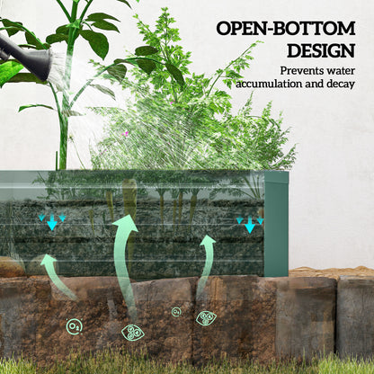 60 x 240cm Galvanised Steel Planter, with Open Bottom