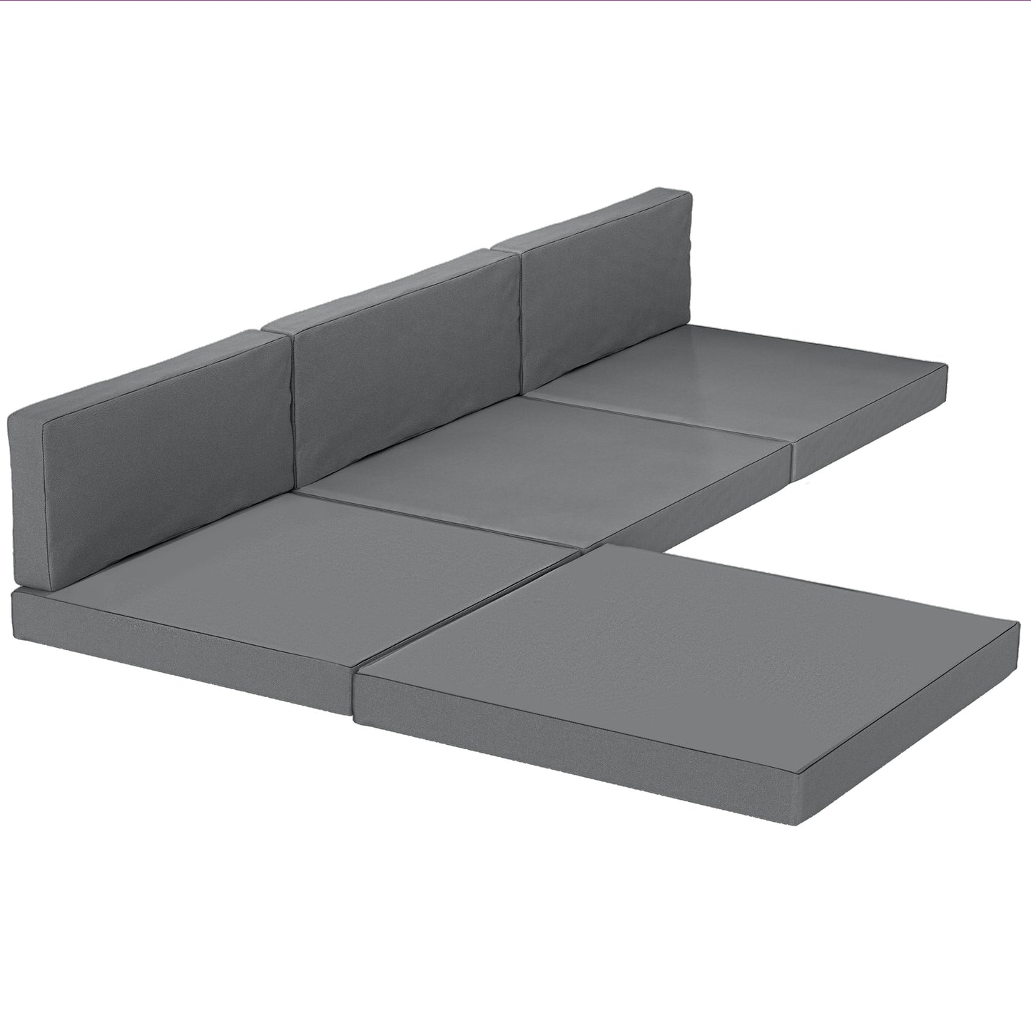 7-Piece Patio Furniture Cushions, Outdoor Loveseat Cushion with Removable Covers for Rattan Furniture, 60x60 cm, Dark Grey