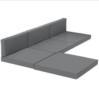7-Piece Patio Furniture Cushions, Outdoor Loveseat Cushion with Removable Covers for Rattan Furniture, 60x60 cm, Dark Grey
