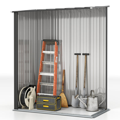 5.3 x 3.1ft Corrugated Steel Garden Shed - Black