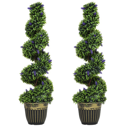 Set of Two 115cm Artificial Lavender Trees