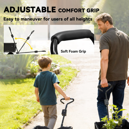 114L Steel Frame Garden Cart Trolley - Black