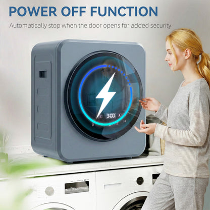 Vented Tumble Dryer, 4 kg Front Tumble Dryer with Stainless Steel Tub, 800W Compact Freestanding Grey