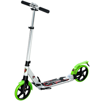 Folding Kick Scooter, Adjustable Ride On Scooter with 200mm Big Wheels and Double Shock Absorption