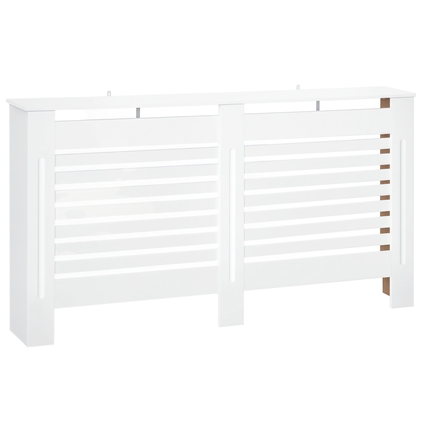 Radiator Cover, Modern MDF White Painted Cabinet with Horizontal Slats for Living Room, Bedroom, 172L x 19W x 81H cm