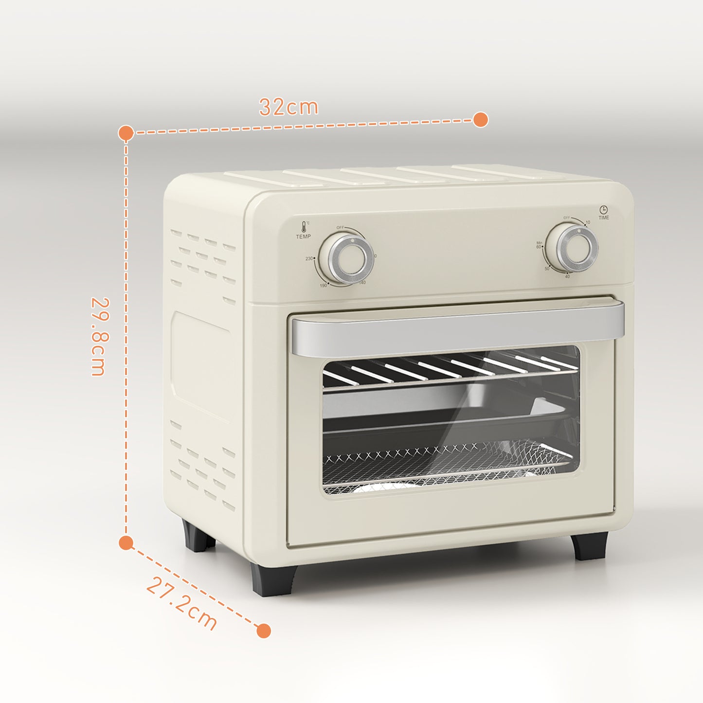 10L Air Fryer Oven, Mini Oven, Oil Free Cooking, Grill, Roast, Bake, with Adjustable Temperature, Timer, Dishwasher Safe