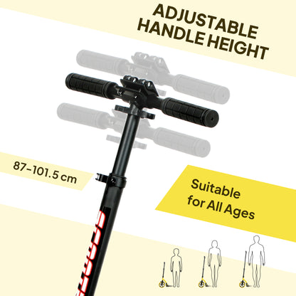 Foldable Kick Scooter with Double Shock Absorption and Big Wheels