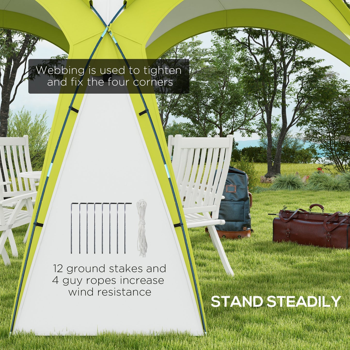 3.5 x 3.5M Camping Gazebo, Outdoor Event Shelter Dome Tent Garden Sun Shelter Patio Spire Arc Pavilion Camp Sun Shade Tent fo