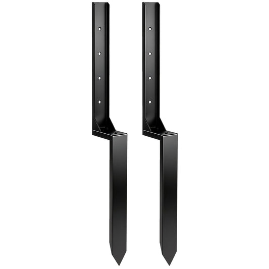 2 Pack Fence Post Repair Kit, 81 cm Metal Fence Post Support with Drill, Garden Ground Spikes for Broken Gate, Posts