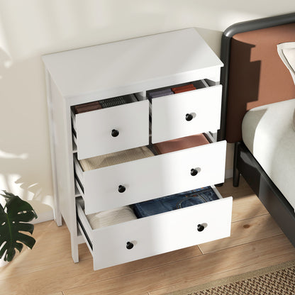 Modern Chest of Drawers, 4 Drawer Dresser Clothes Storage Organiser for Living Room, Hallway, Entryway, White