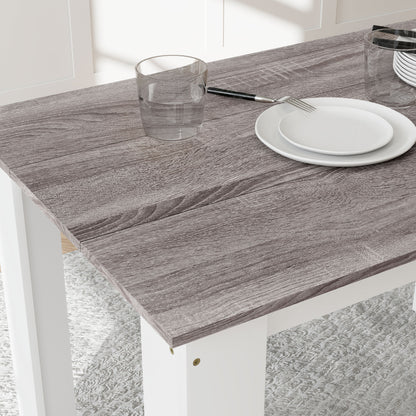 Dining Table for 4-6 People, Kitchen Table with Wood Effect for Dining Room, Grey