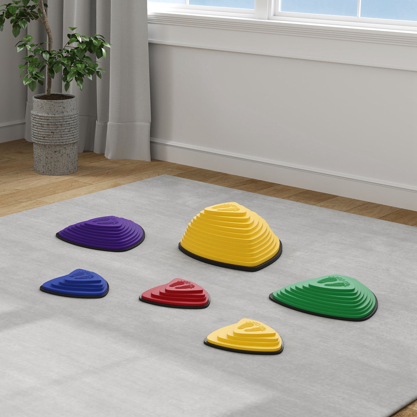 6-Piece Stepping Stones for Kids, Stackable Sensory Toys Outdoor Indoor, Obstacle Course for Balance and Motor Skills