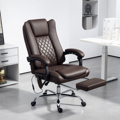 Executive Office Chair with 6-point Massage and Heat - Dark Brown