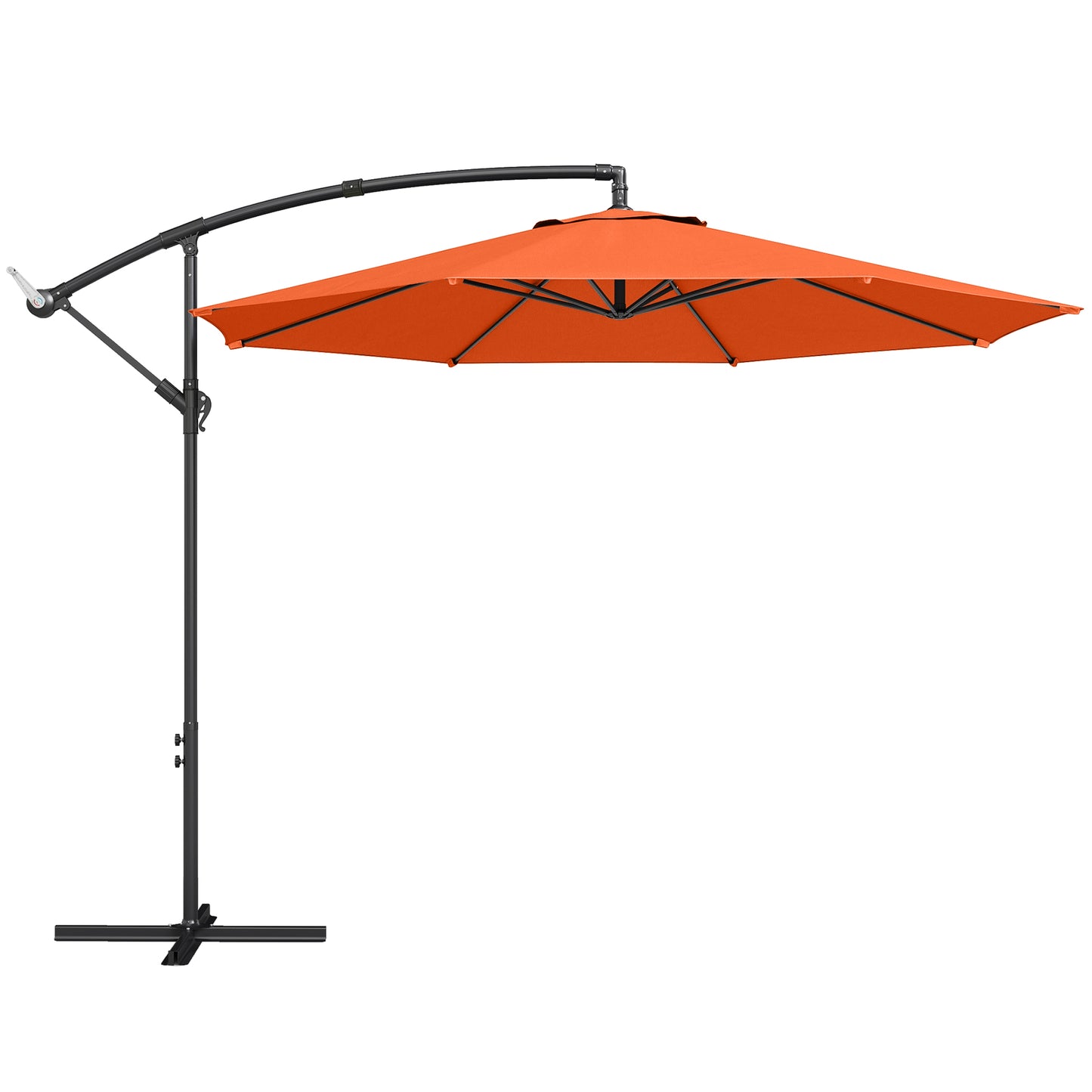 3 m Overhanging Cantilever Parasol, with Cross Base - Orange