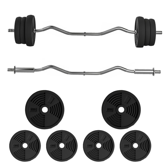 25kg Barbell Set, Adjustable Weights with Curl bar and Non-Slip Handle, for Women and Men Weight Lifting Training