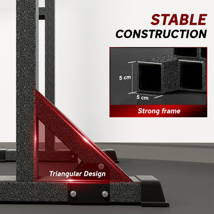 Heavy Duty Barbell Squat Rack, Adjustable and Multifunctional Weight Power Stand, for Home, Gym - Black