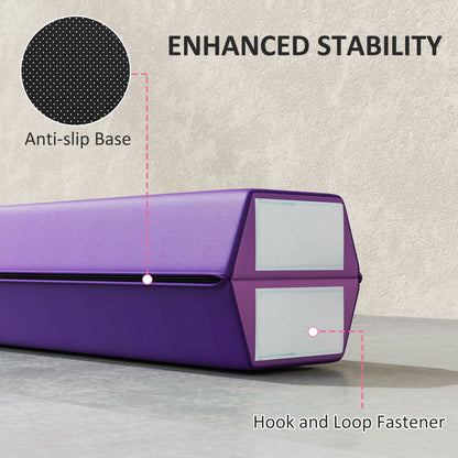 7.7ft Folding Gymnastics Beam, Floor Balance Beam for Kids with Anti-Slip Base, Gymnastics Equipment for Home, Purple