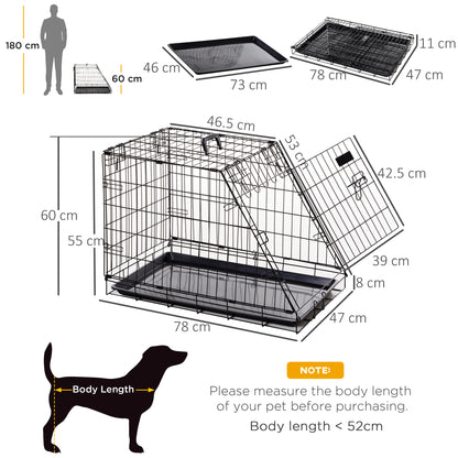 Trapeze Collapsible Dog Pet Travel Box Cage Removable Tray 78 x 47 x 55cm