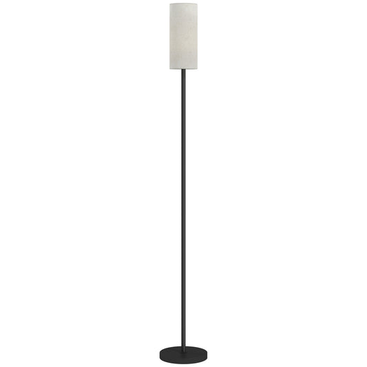 Floor Lamp for Living Room, Modern Standing Lamp with Linen Shade & Foot Switch, Minimalist Tall Pole Lampshade for Bedroom