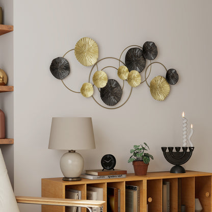 Metal Wall Art, Modern Hanging Wall Decor with Multi-Disc Design for Living Room