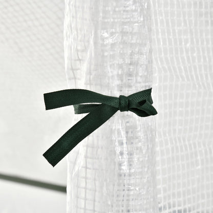 Walk In Tomato Greenhouse Garden Outdoor Mini Greenhouse Flower Planter Steel Frame with Zipped Door & Window, PE Cover
