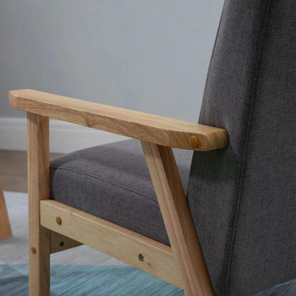 Minimalist Wooden Accent Chair with Padded Seat