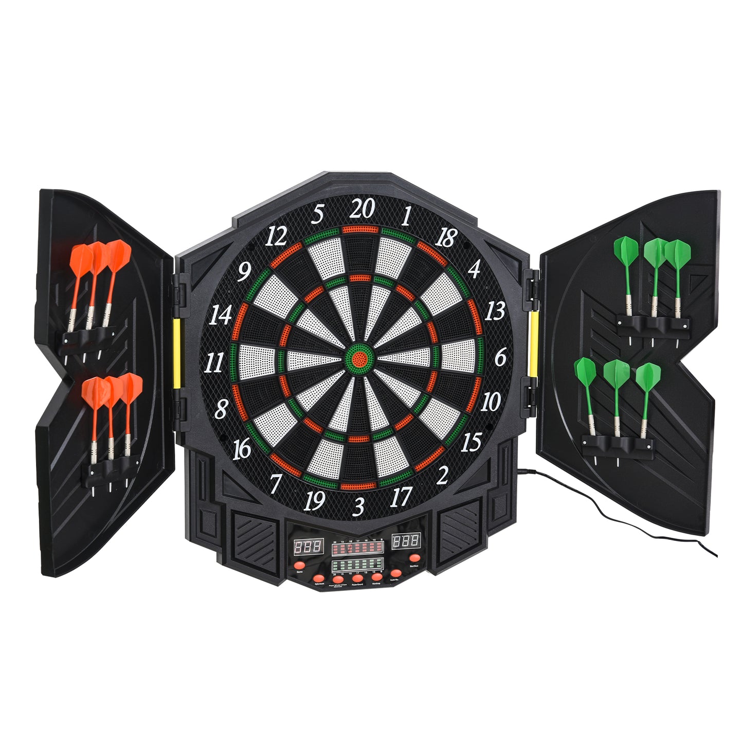 Dart Board Set, Electronic Dartboard with LED Digital Score Display, Soft Tip Darts, 27 Games, Speaker Sound